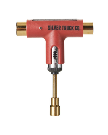 Silver Skate Tool Red / Gold